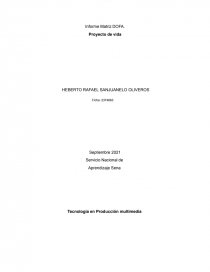 Informe Matriz DOFA. Proyecto de vida. Página 1