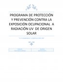 PROGRAMA DE PROTECCIÓN Y PREVENCIÓN CONTRA LA EXPOSICIÓN OCUPACIONAL A RADIACIÓN UV DE ORIGEN SOLAR “ H Y R INGENIERIA Y CONSTRUCCION LTDA”