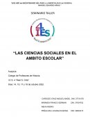 LAS CIENCIAS SOCIALES EN EL AMBITO ESCOLAR