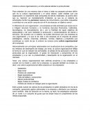 Cultura organizacional y clima laboral VS productividad