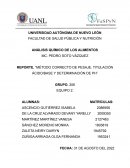 REPORTE. “MÉTODO CORRECTO DE PESAJE, TITULACIÓN ÁCIDO/BASE Y DETERMINACIÓN DE PH”