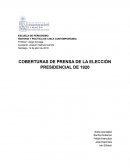 COBERTURAS DE PRENSA DE LA ELECCIÓN PRESIDENCIAL DE 1920