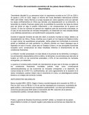 Pronóstico del crecimiento económico de los países desarrollados y no desarrollados