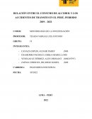 Relación entre el consumo de alcohol y los accidentes de tránsito, Perú 2021