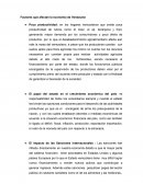 Factores que afectan la economía en Venezuela