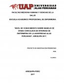 NIVEL DE CONOCIMIENTO SOBRE MANEJO DE CRISIS CONVULSIVA EN INTERNAS DE ENFERMERIA DE LA UNIVERSIDAD ALAS PERUANAS