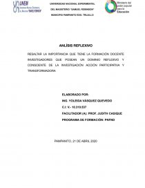 ANALISÌS REFLEXIVO BASADO EN EL ANTEPROYECTO DIFUNDIR EL PLAN DE ESTUDIO. Página 1