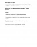 PROYECTO: Plan de implementación del área de recursos humanos