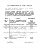 PROYECTO: SEMANA DEL DÍA DEL NIÑO 25 AL 29 DE ABRIL