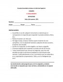 Ejemplo de un examen ''El reglamento escolar''