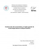 Construcción del conocimiento y el saber popular de la psicología desde el enfoque filosófico