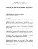 Ensayo sobre las Fuentes de las Obligaciones y el derecho a la libertad de contratación en materia civil