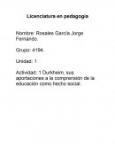 Durkheim, sus aportaciones a la comprensión de la educación como hecho social