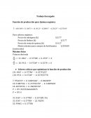 Función de producción para Quinua orgánica