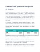 Caracterización general de la migración en Panamá