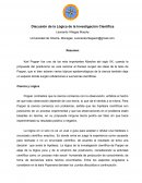 Discusión de la lógica de la Investigación Científica