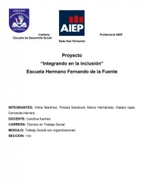 Proyecto “Integrando en la inclusión”. Página 1