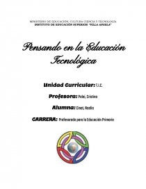 Pensando en la Educación Tecnológica. Página 1