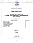 INFORME DE LA PRÁCTICA: MATERIAL DE LABORATORIO Y PREPARACIÓN DE SOLUCIONES