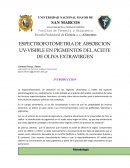 ESPECTROFOTOMETRIA DE ABSORСIÓN UvVISIBLE EN PIGMENTOS DEL ACEITE DE OLIVA EXTRAVIRGEN