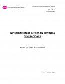 Investigación de juegos de distintas generaciones