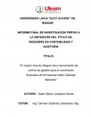 El cuadro mando integral como herramienta de control de gestión para el crecimiento financiero