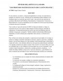 Los procesos matemáticos en educación infantil