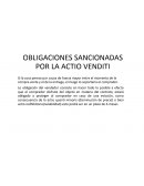 OBLIGACIONES SANCIONADAS POR LA ACTIO VENDITI
