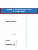 Informe de monitoreo ocupacional de agentes físicos