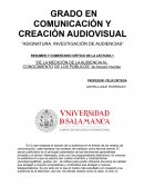 Resumen y comentario lectura de Amparo Huertas