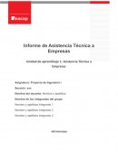 Informe de sistencia técnica a empresas