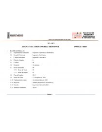 SILABO ASIGNATURA: CIRCUITOS ELECTRÓNICOS I. Página 1