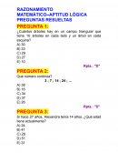 RAZONAMIENTO MATEMÁTICO–APTITUD LÓGICA PREGUNTAS RESUELTAS