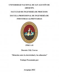 Relación entre la electricidad y los alimentos. Página 1