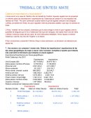 TREBALL DE SÍNTESI: MATE Catalunya exportadora o importadora?