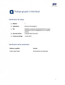 Recursos tecnologicos. Google drive. Página 1