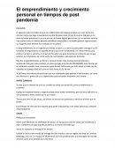 El emprendimiento y crecimiento personal en tiempos de post pandemia