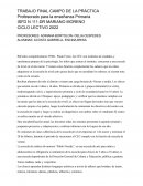 CAMPO DE LA PRÁCTICA Profesorado para la enseñanza Primaria