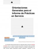 Diseño Curricular, Coordinación de Evaluación Orientaciones Generales para el Informe de Prácticas en Servicio