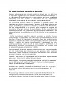 La importancia de aprender a aprender