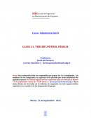 Administración II Clase 11: Tercer control parcial