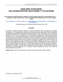 EQUILIBRIO ÁCIDO-BASE: SOLUCIONES BUFFER, REACCIONES Y TITULACIONES
