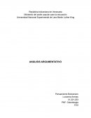 ANÁLISIS ARGUMENTATIVO Pensamiento Bolivariano