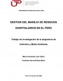 GESTION DEL MANEJO DE RESIDUOS HOSPITALARIOS EN EL PERÚ