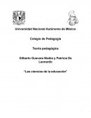 Las ciencias de la educación. Control de lectura