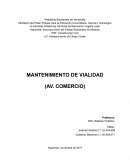 MANTENIMIENTO DE VIALIDAD (AV. COMERCIO)