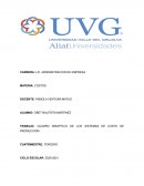 CUADRO SINOPTICO DE LOS SISTEMAS DE COSTO DE PRODUCCIÓN