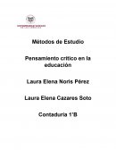 Métodos de Estudio Pensamiento crítico en la educación