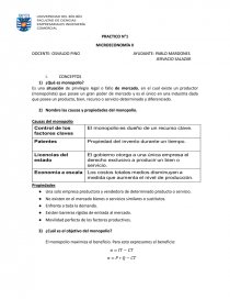 PRACTICO N°1 MICROECONOMÍA II Monopolio. Página 1