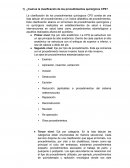 ¿Cuál es la clasificación de los procedimientos quirúrgicos CPS?